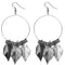 Hematite Leaf Hoop Earrings