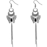Hematite Butter Crescent Earrings