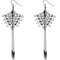 Hematite Long Spike Chain Peacock Earrings