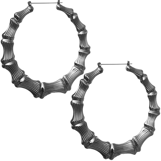 Hematite Bamboo Earrings