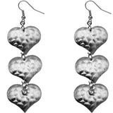 pewter color earrings hearts