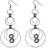 Hematite triple hoop earrings