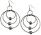 Hematite Beaded Triple Hoop Earrings