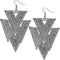 Hematite Inverted Upside Down Hammered Earrings