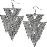 Hematite Inverted Upside Down Hammered Earrings