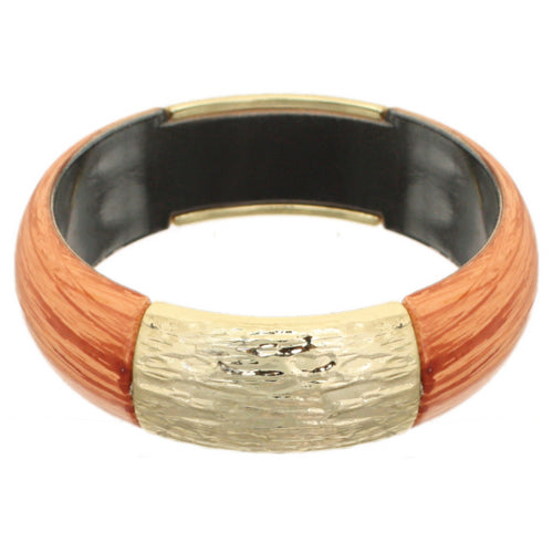 Henna Brown Hammered Resin Bangle Bracelet