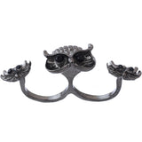 Hematite Hoot Owl Double Cuff Finger Ring