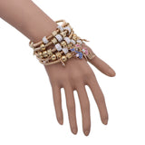 Black Fireball High Heel Shoe Charm Stretch Bracelet