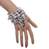 Green Fireball High Heel Shoe Charm Stretch Bracelet