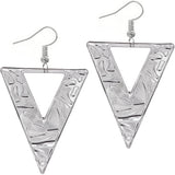 Pink Inverted Triangle Geometric Earrings