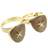 Brown Rhinestone Star Sunglasses Adjustable Ring
