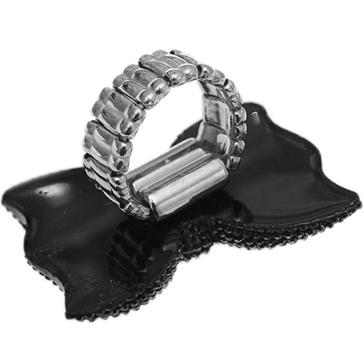 Brown Large Sparkle Bow Stretch Ring