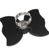Black Large Adjustable Bow Fashion Ring