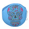 Light Blue Day of the Dead Skull Zipper Wallet