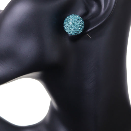 Light Blue Large Fireball Stud Earrings