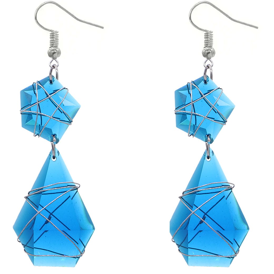 Elegant Teardrop Wrapped Dangle Earrings