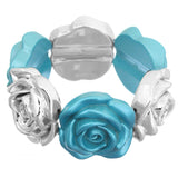 Light Blue Floral Stretch Bracelet