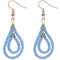 Light Blue Sequin Confetti Double Teardrop Hoop Earrings