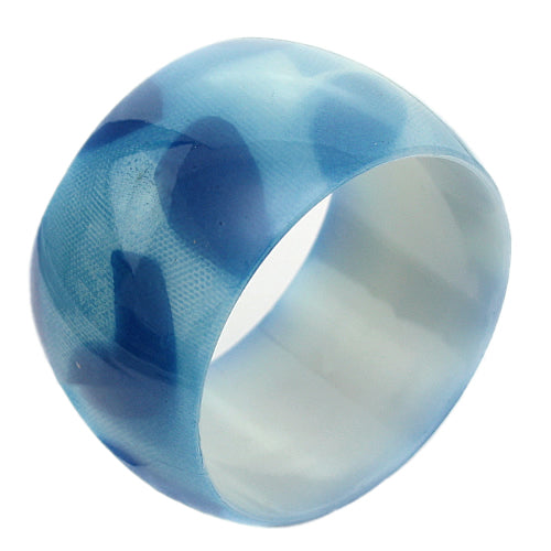 Blue Spotted Glossy Bangle Bracelet