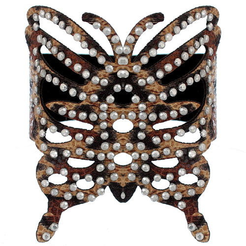 Light Brown Cheetah Butterfly Snap Bracelet
