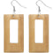 Light Brown Wooden Cutout Rectangle Earrings