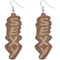 Light Brown Wooden Sexy Word Letter Earrings