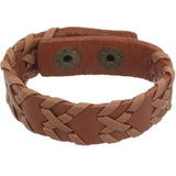 Brown Woven Braided Snap Bracelet