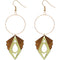 Yellow Geometric Wooden Hoop Earrings
