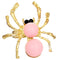 Light Pink Beaded Spider Adjustable Ring