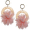 Light Pink Chiffon Open Circle Drop Earrings