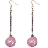 Pink Iridescent Confetti Ball Chain Earrings
