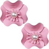Light Pink Faux Pearl Flower Earrings