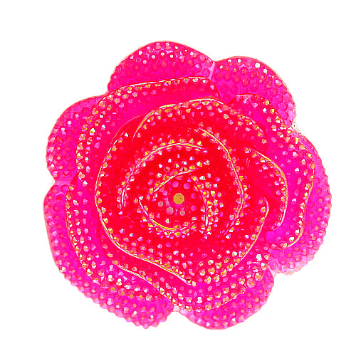 Pink Large Glitter Flower Stretch Ring