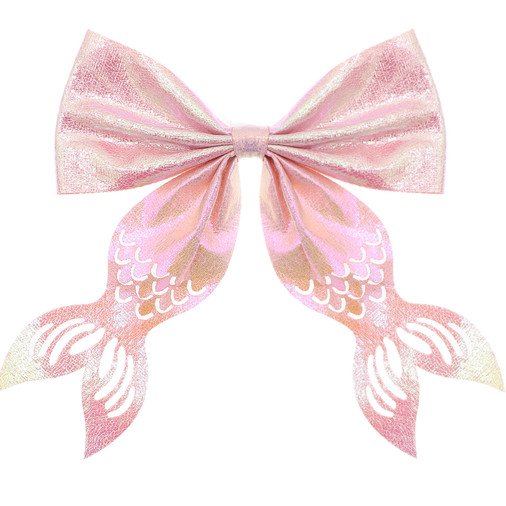 Light Pink Mermaid Tail Hair Bow Barrette