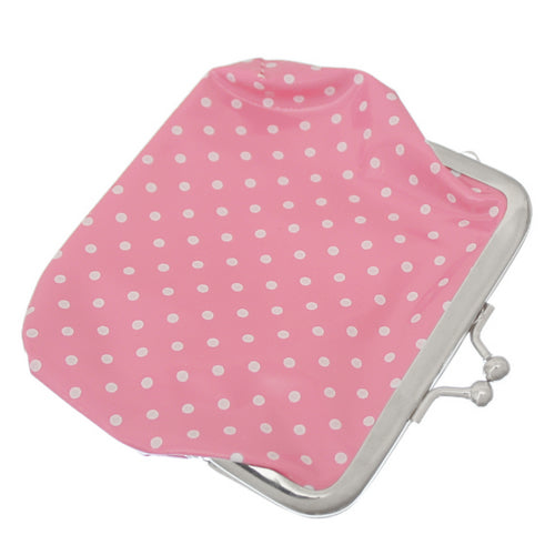 Light Pink Polka Dot Kisslock Coin Purse Wallet