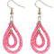 Light Pink Sequin Confetti Double Teardrop Hoop Earrings