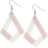 Light Pink Triangular Glitter Earrings