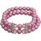 Mauve Rose Faux Pearl Gemstone Stretch Bracelet