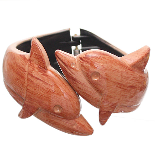 Brown Dolphin Textured Hinged Bracelet
