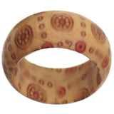 Light Brown Wooden Circular Wheel Bohemian Ring