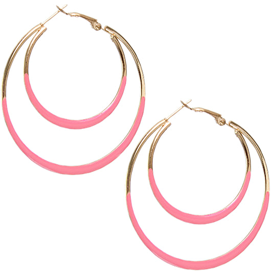 Pastel Pink hoop earrings