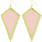 Light Pink Inverted Triangular Geometric Earrings