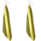 Lime Green Long Arch Metal Earrings