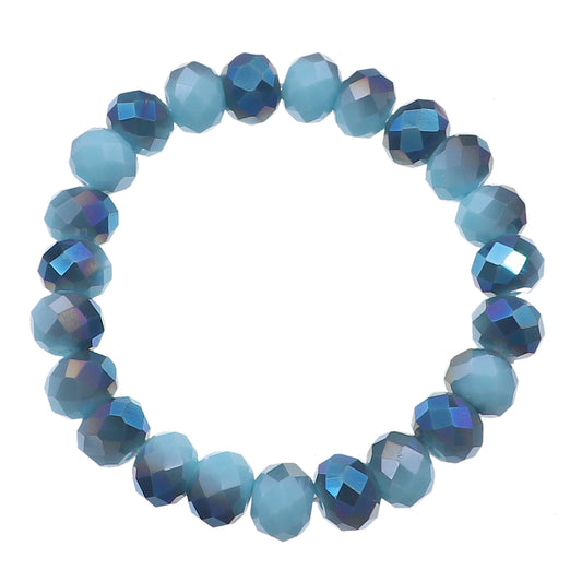 Light Blue Briolette Bead Stretch Bracelet