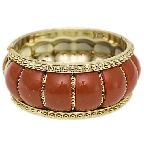 Brown Puffy Crown Hinged Bracelet