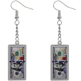 Make Money 100 Dollar Bill Dangle Earrings