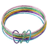 Multicolor Thin Multi Line Bangle Bracelets