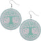 Mint Tree of Life Wooden Earrings