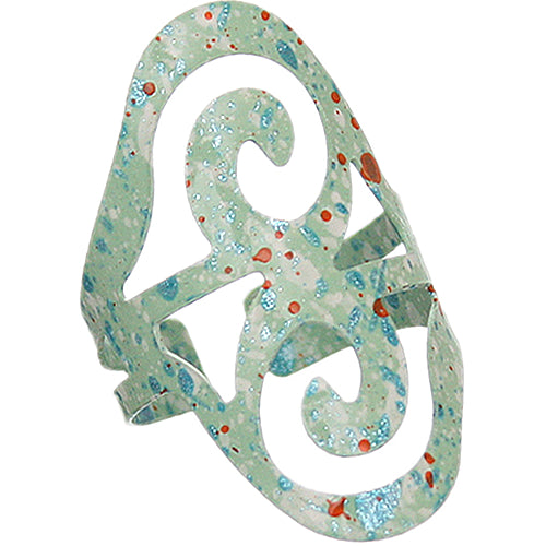 Mint Green Swirl Cuff Ring
