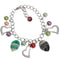 Green Multicolor Beaded Chain Link Charm Bracelet